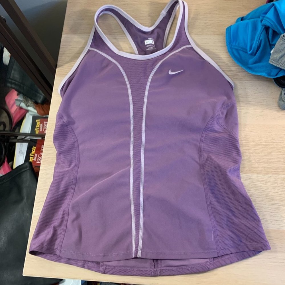 Purple adidas work out tank top